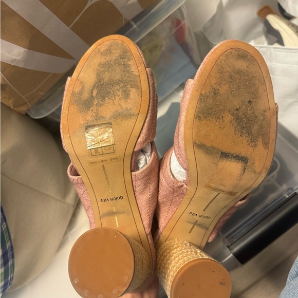Dolce Vita pink linen sandals size 8 - Picture 3 of 3